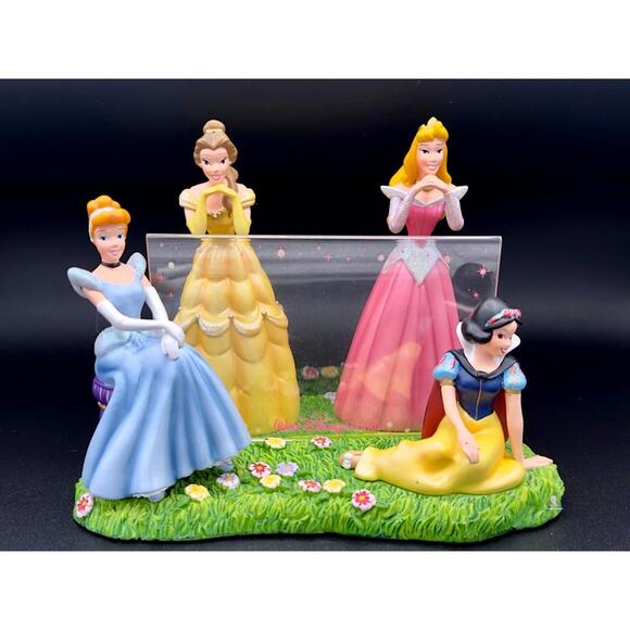 Disney Princess Figurine Photo Frame Cinderella Belle Aurora Snow White Castle - Picture 1 of 3